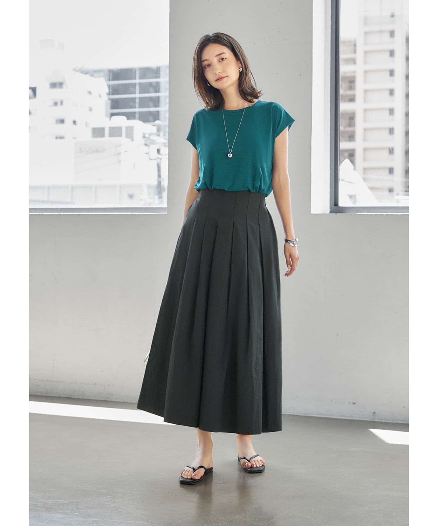 STYLE DELI「上部留めタックフレアスカート」|スカート|