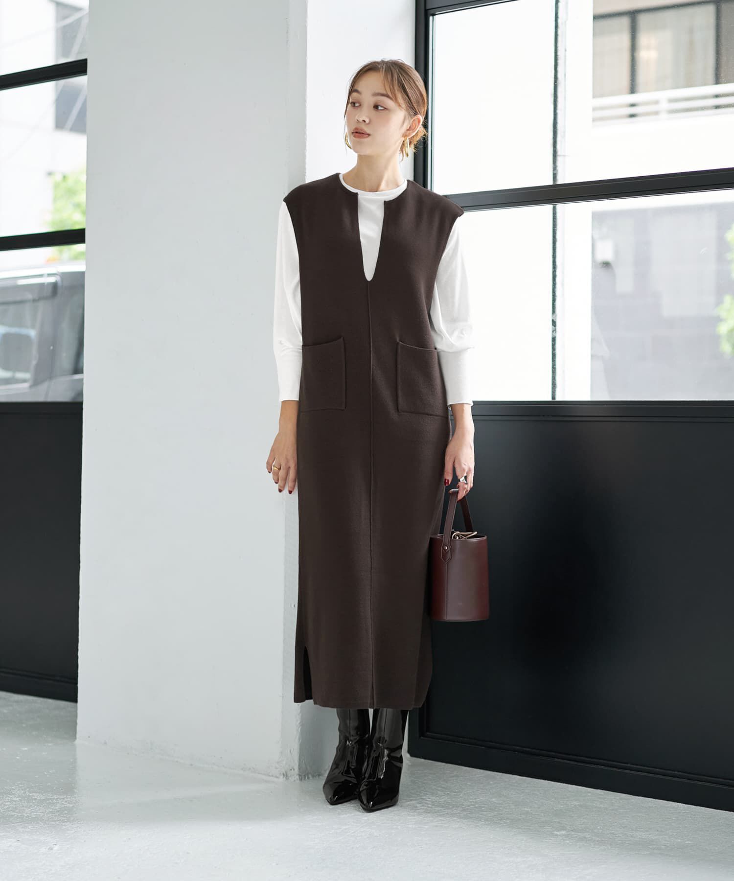 STYLE DELI「３シーズンコットン混紡◆ポケットジャンパースカート」|ジャンパースカート|