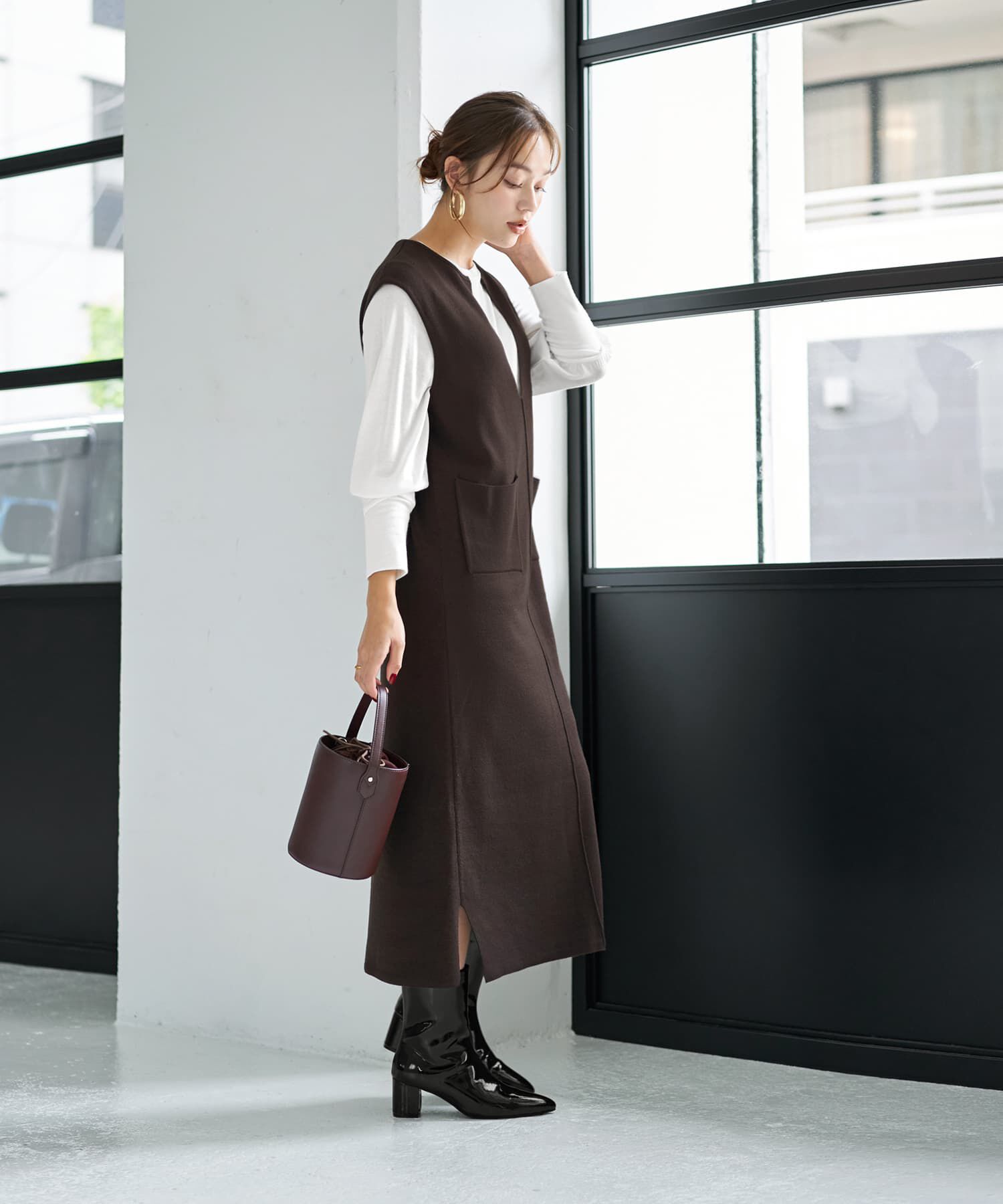 STYLE DELI「３シーズンコットン混紡◆ポケットジャンパースカート」|ジャンパースカート|