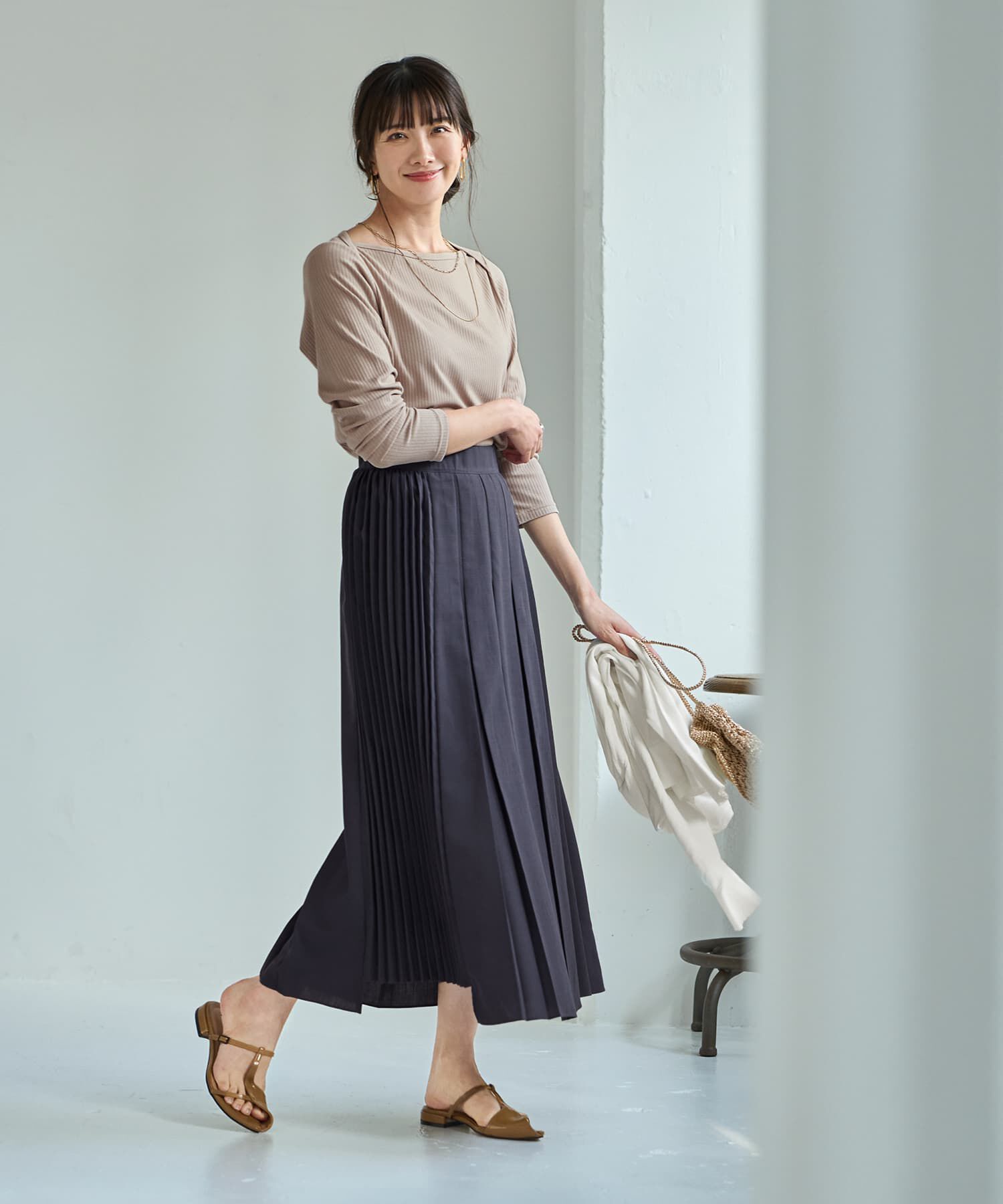 STYLE DELI「【LUXE】段差デザインプリーツスカート」|スカート|