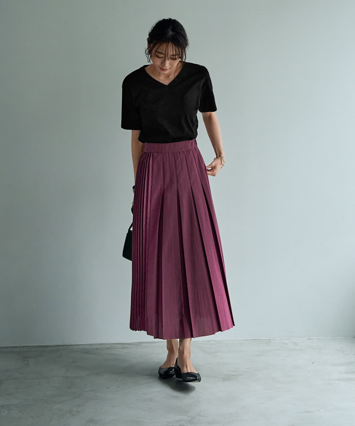 STYLE DELI「【LUXE】段差デザインプリーツスカート」|スカート|