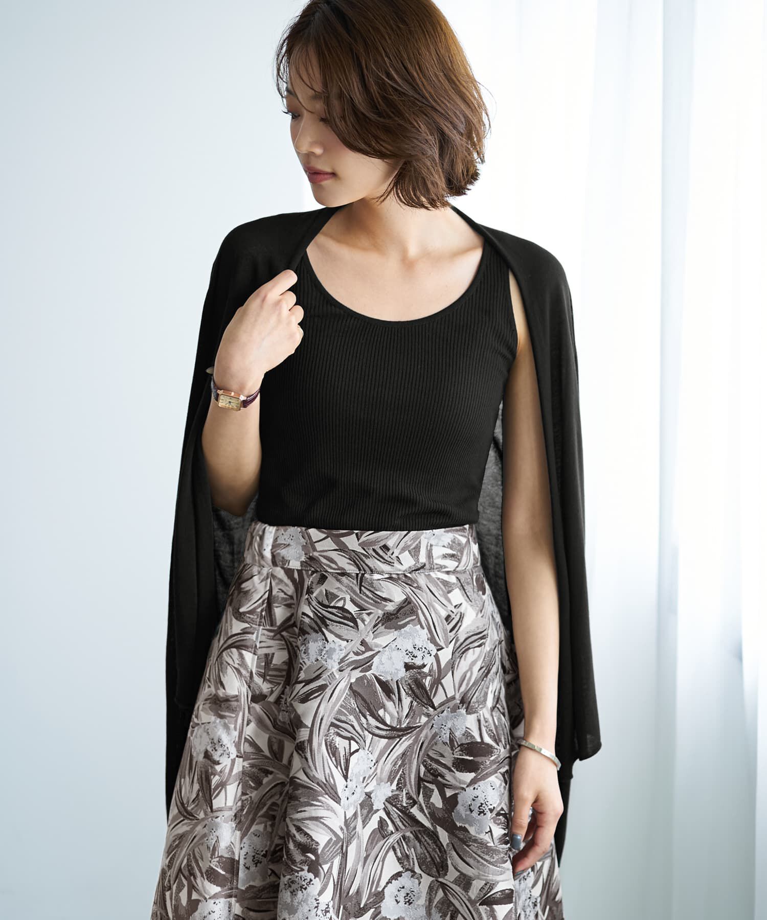 STYLE DELI「薄手なヌケ感とろみニットカーデセット」|Tシャツ・カットソー|