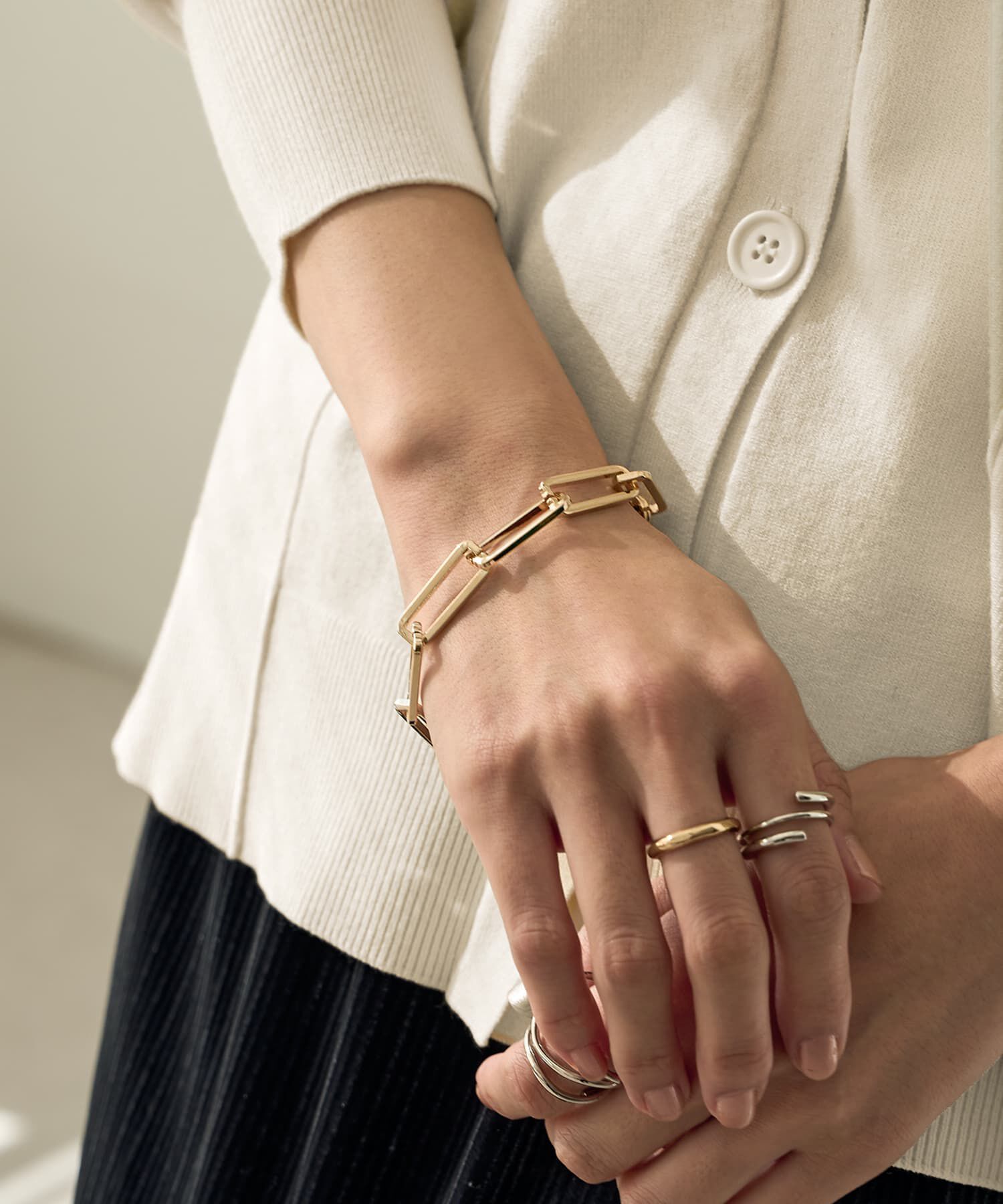 STYLE DELI「スクエアチェーンブレスレット」|ブレスレット・バングル|