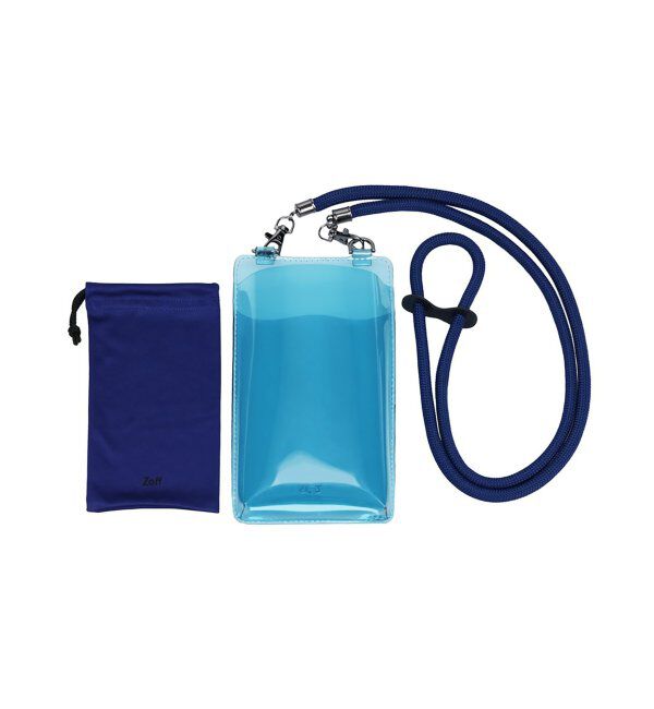  「メガネ・サングラス ケース【クリア素材】  ミニバッグ｜サコッシュ ｜ポーチ｜可愛い ギフト｜Zoff 」|サングラス|ブルー