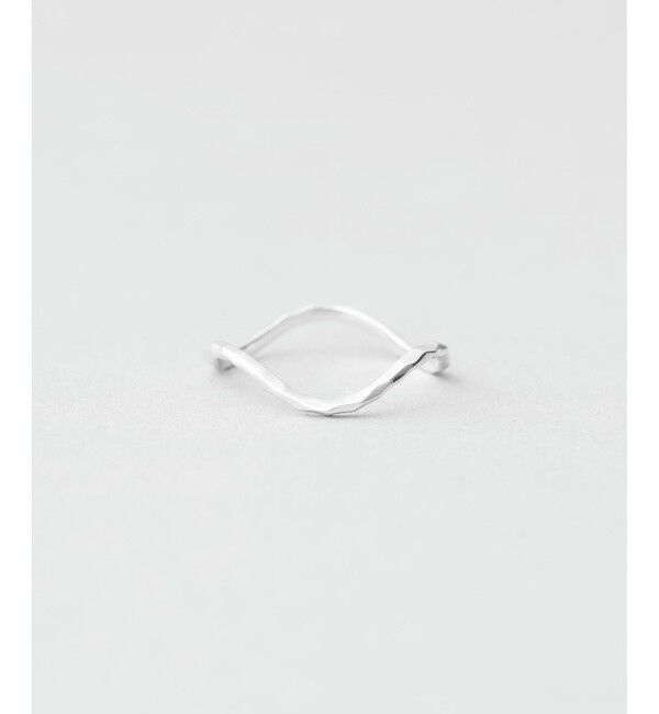 Jouete「K10WG ウェーブ ピンキーリング」|リング|ホワイトゴールド