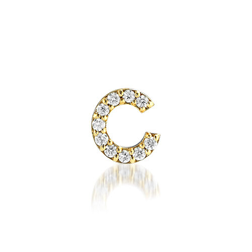 STAR JEWELRY「TINY STUDS INITIAL(C)」|ピアス|イエローゴールド