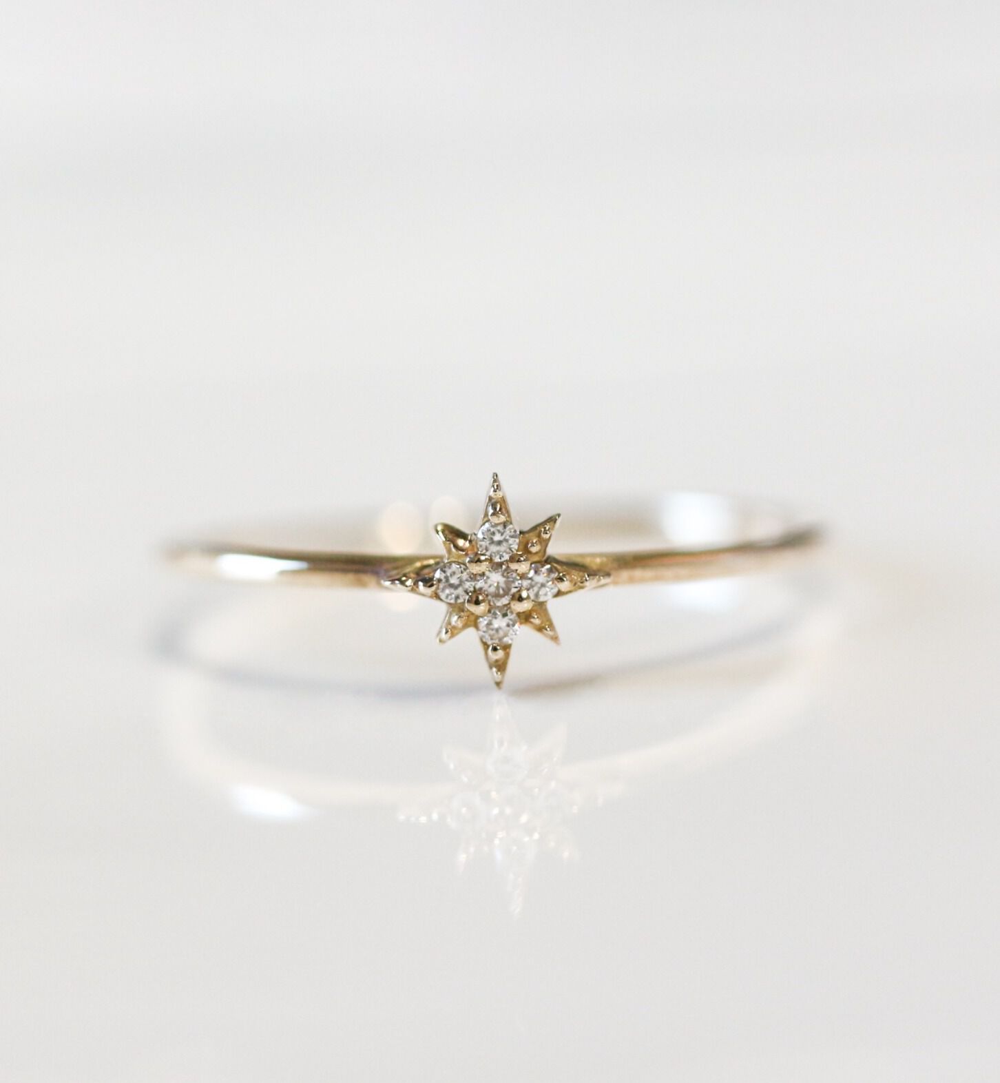  「ダイヤモンド スター リング | K10YG」|リング|K10 イエローゴールド