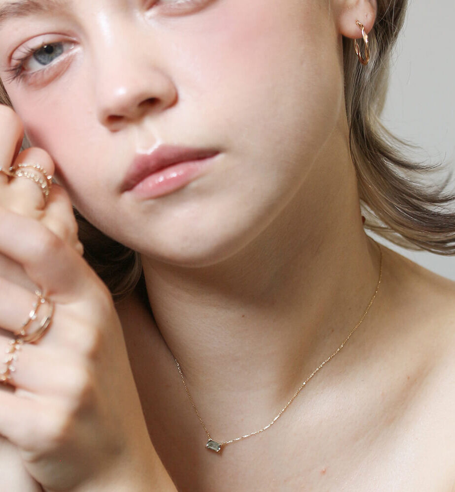  「カラーストーン ネックレス | K10YG」|ネックレス|