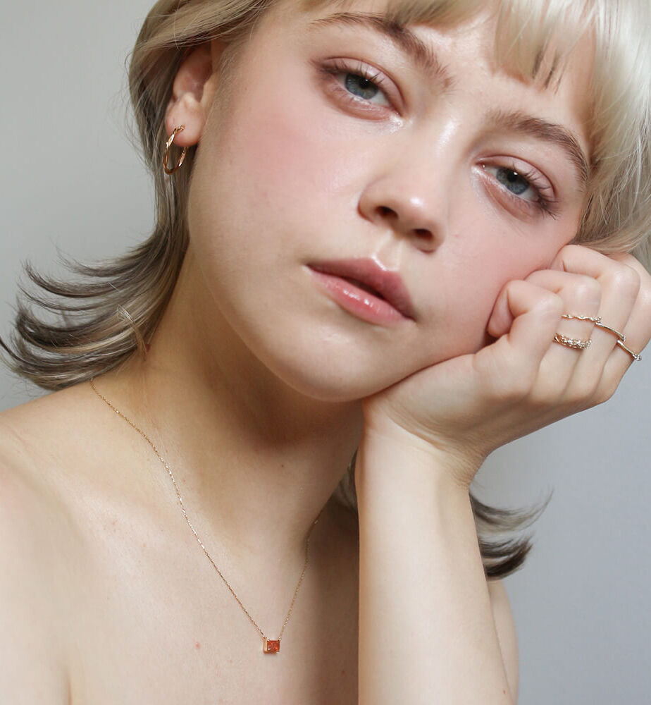  「カラーストーン ネックレス | K10YG」|ネックレス|