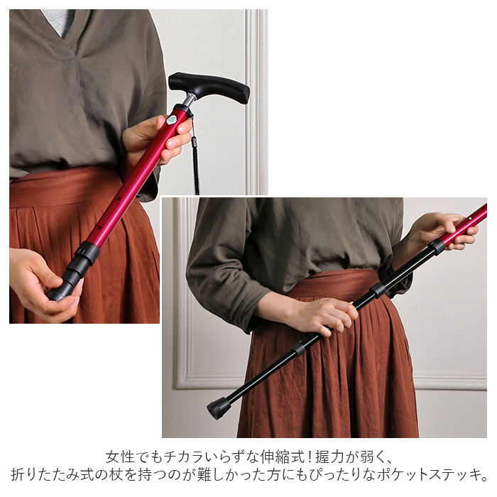 BACKYARD FAMILY「杖 折りたたみ 通販 おしゃれ 折り畳み 女性 男性 丈夫 ステッキ 愛杖 ポケットステッキ」|その他|