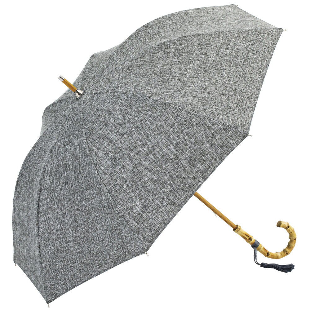 BACKYARD FAMILY「because ビコーズ 晴雨兼用 長傘 刺繍 通販 雨傘 日傘 晴雨兼用傘 傘 かさ カサ」|傘|グレー1