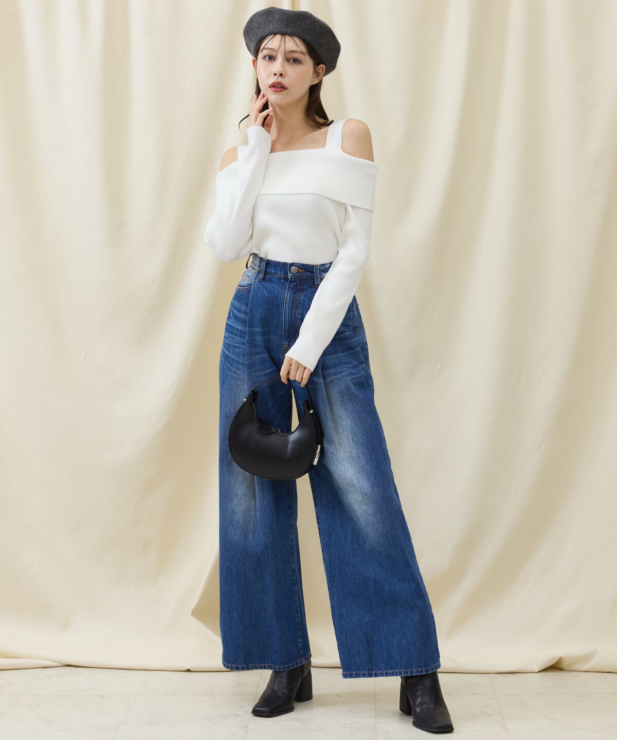 アンドクチュール「オフショルニットプルオーバー」|ニット・セーター|