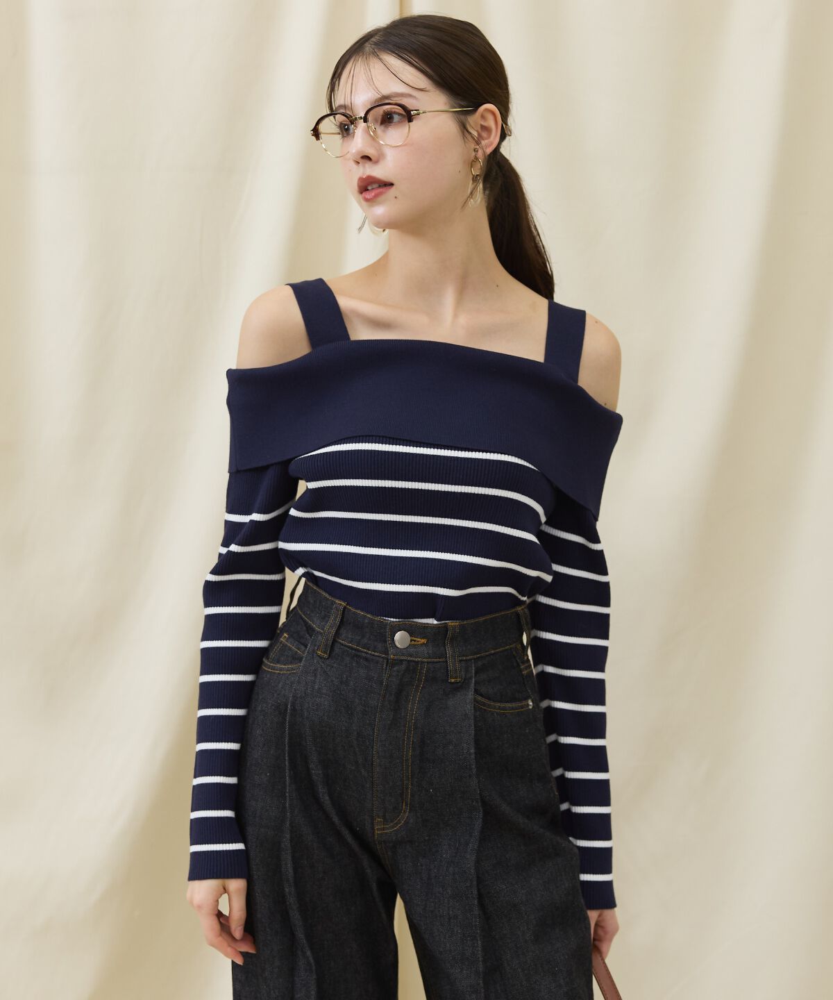 アンドクチュール「オフショルニットプルオーバー」|ニット・セーター|