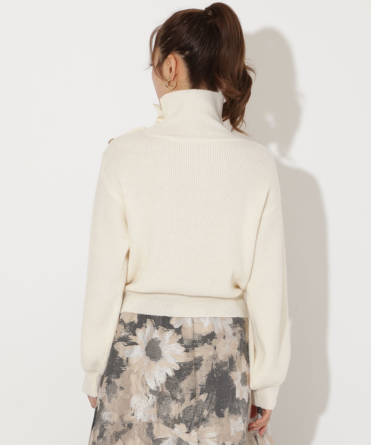 アンドクチュール「ショルダーボタンマルチウェイニットプルオーバー」|ニット・セーター|