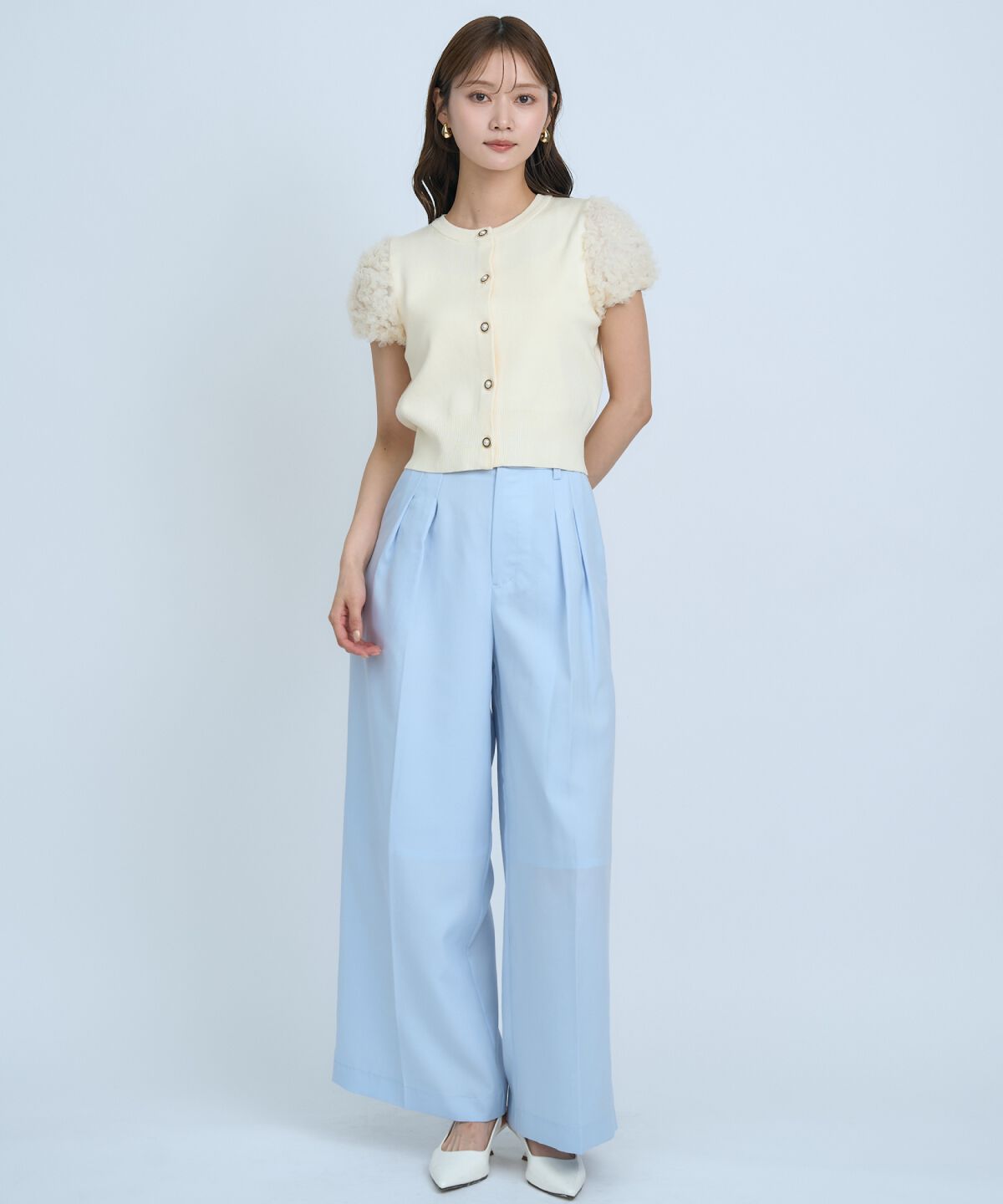 アンドクチュール「フラワーチュールスリーブカーディガン」|カーディガン|