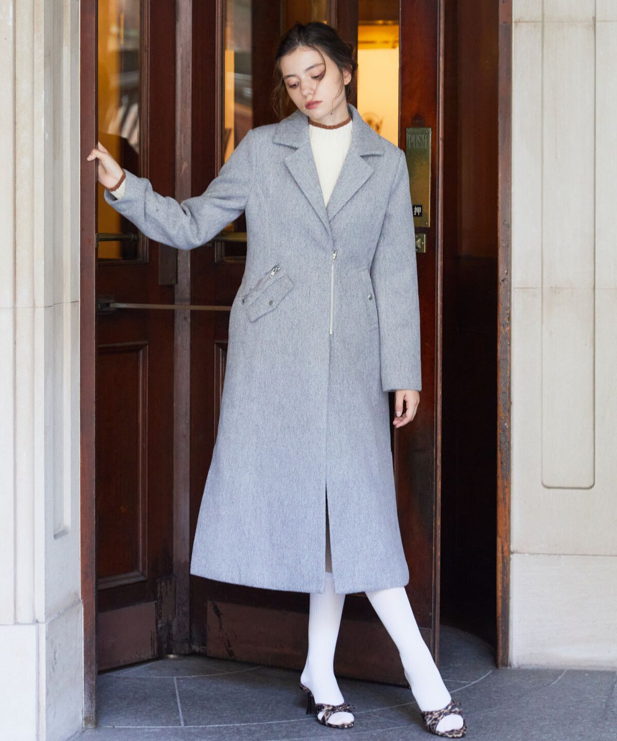 REDYAZEL「ジップチェスターコート」|ステンカラーコート|