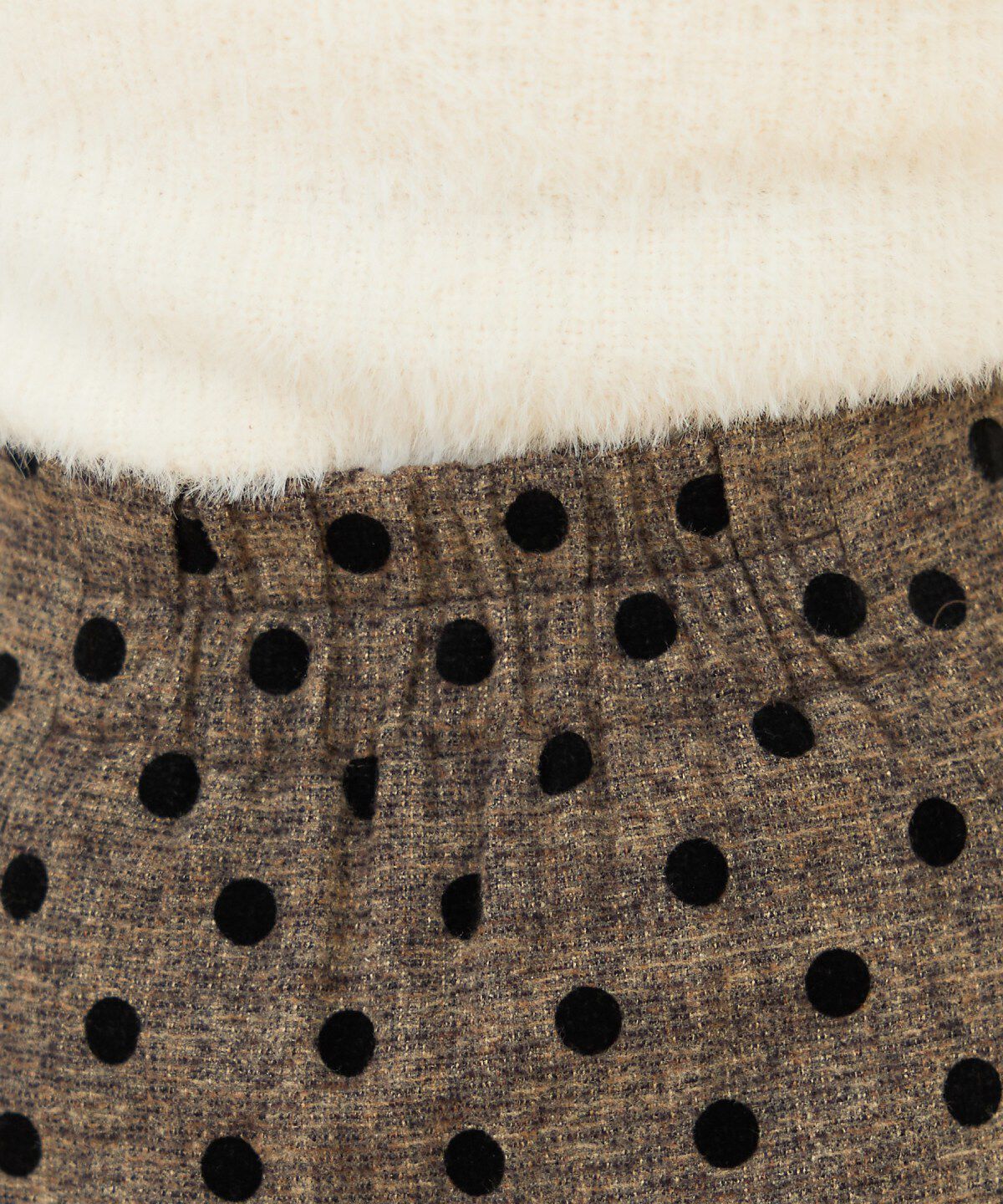 REDYAZEL「ドットフロッキーボックスプリーツミニスカート」|フレア|