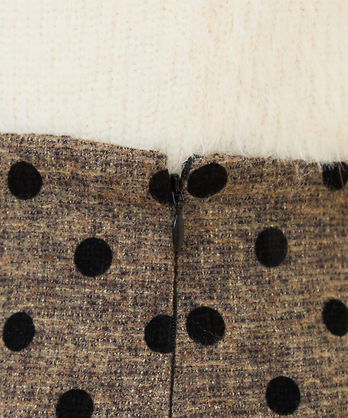 REDYAZEL「ドットフロッキーボックスプリーツミニスカート」|フレア|