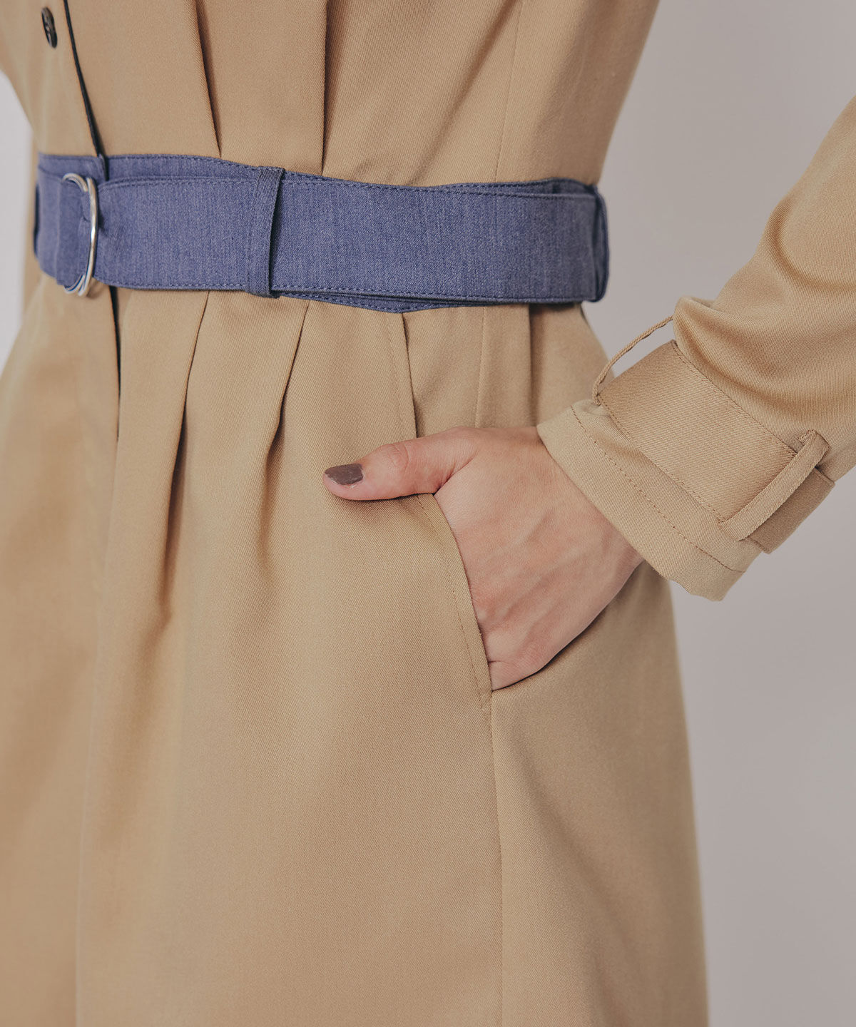 REDYAZEL「バイカラーベルトショートオールインワン」|オールインワン|