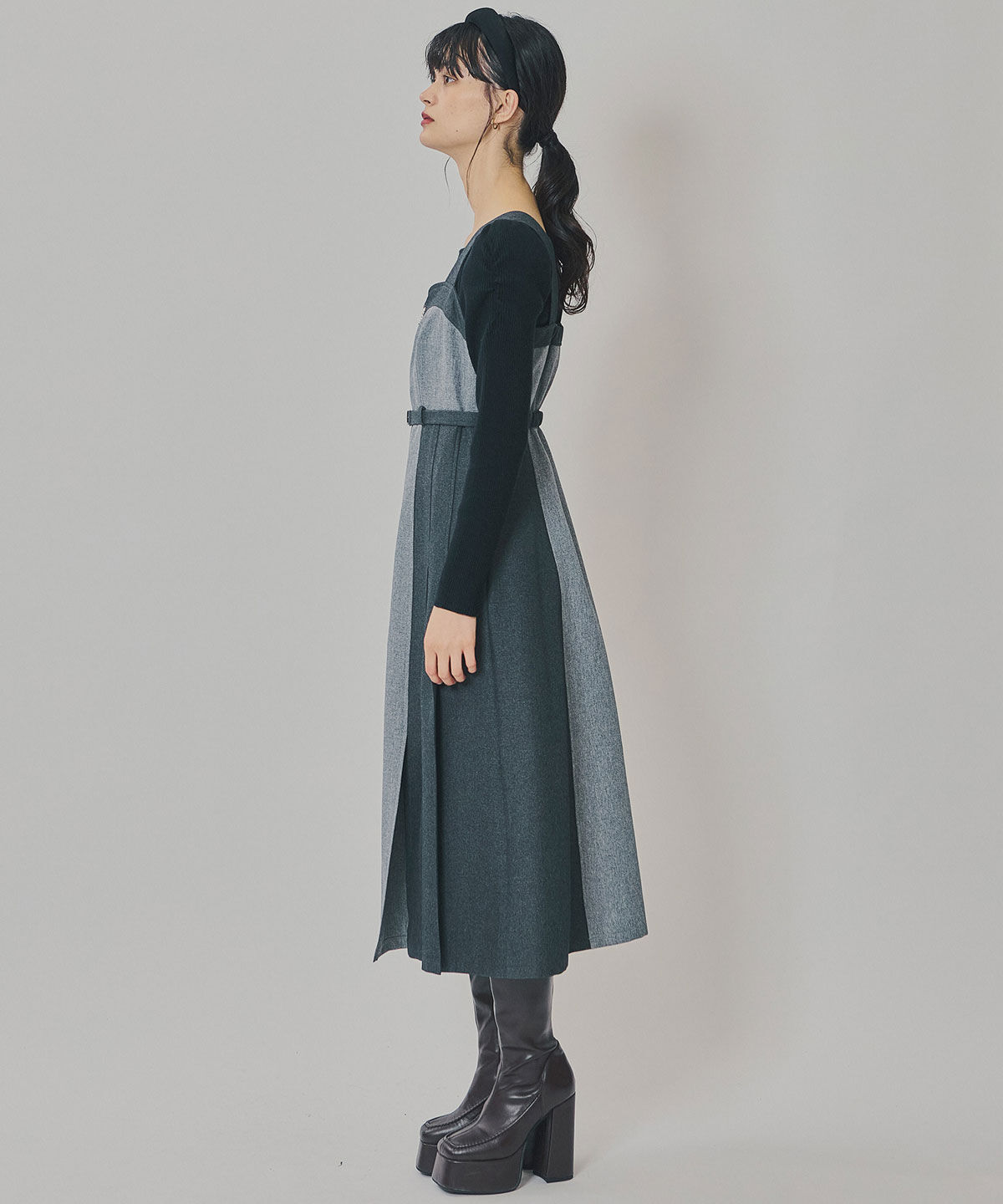 REDYAZEL「フロントジップバイカラージャンスカ」|ワンピース|