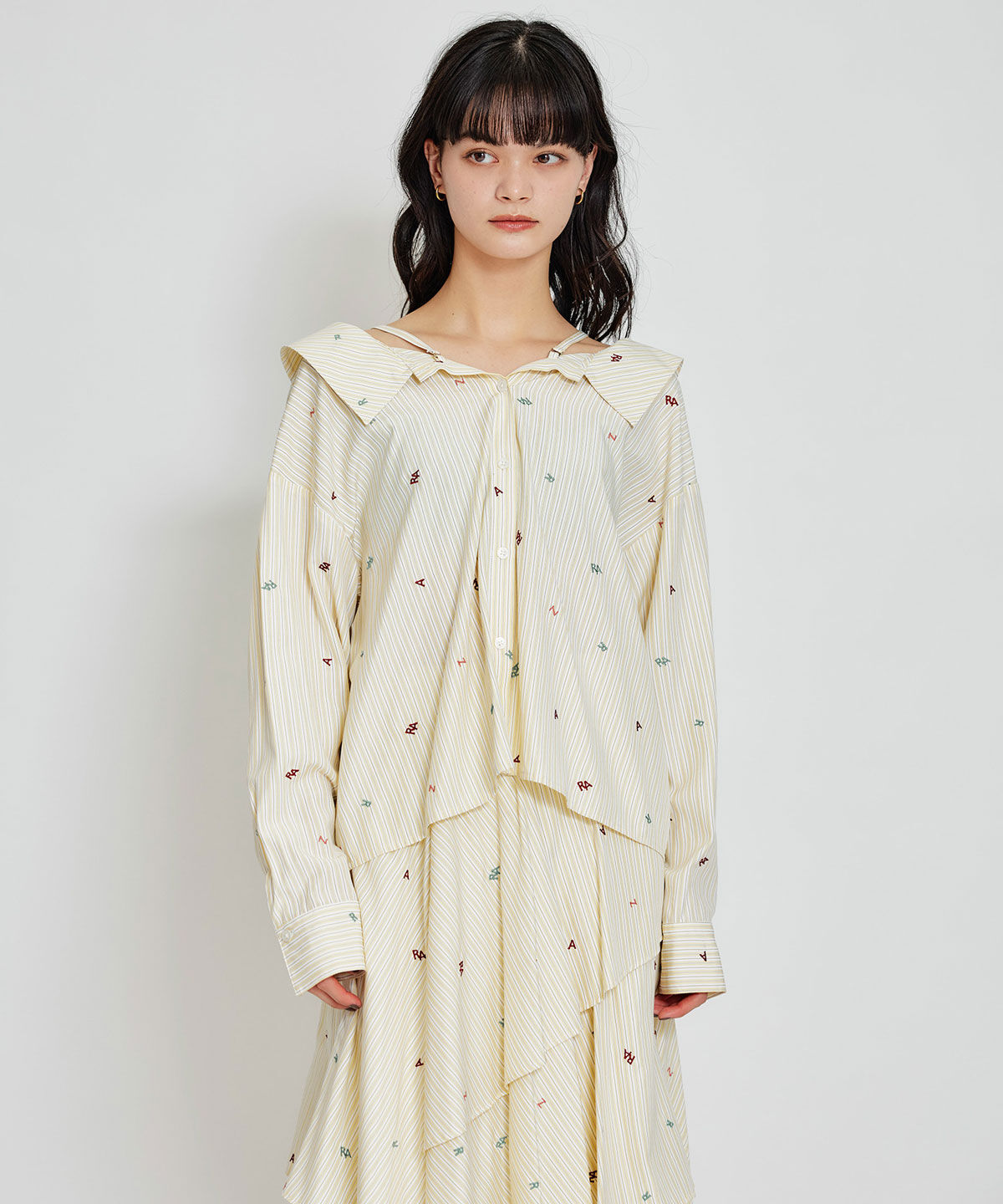 REDYAZEL「REDYAZELアルファベットロゴ刺繍2WAYシャツブラウス」|シャツ・ブラウス|