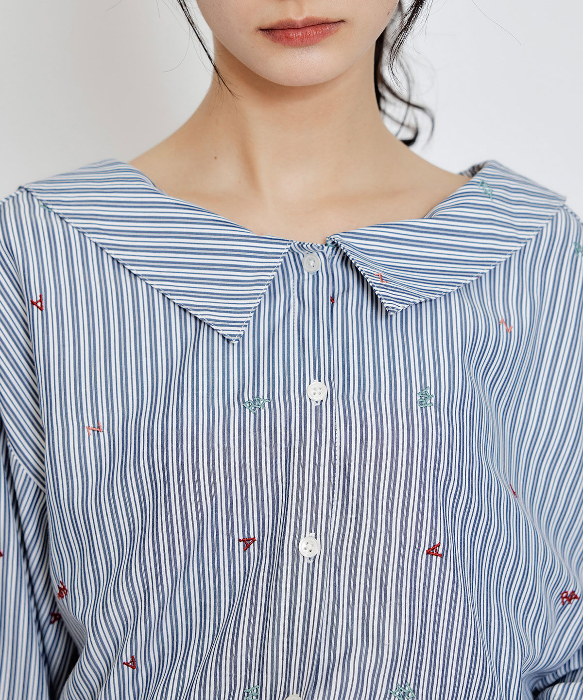 REDYAZEL「REDYAZELアルファベットロゴ刺繍2WAYシャツブラウス」|シャツ・ブラウス|