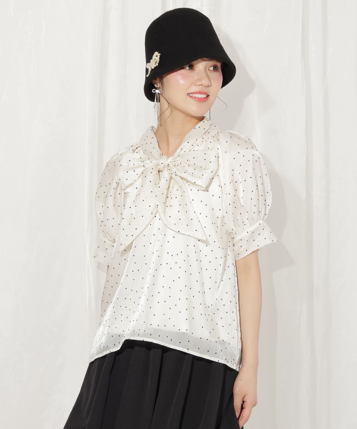 WILLSELECTION「リボンタイラグランパフブラウス」|シャツ・ブラウス|