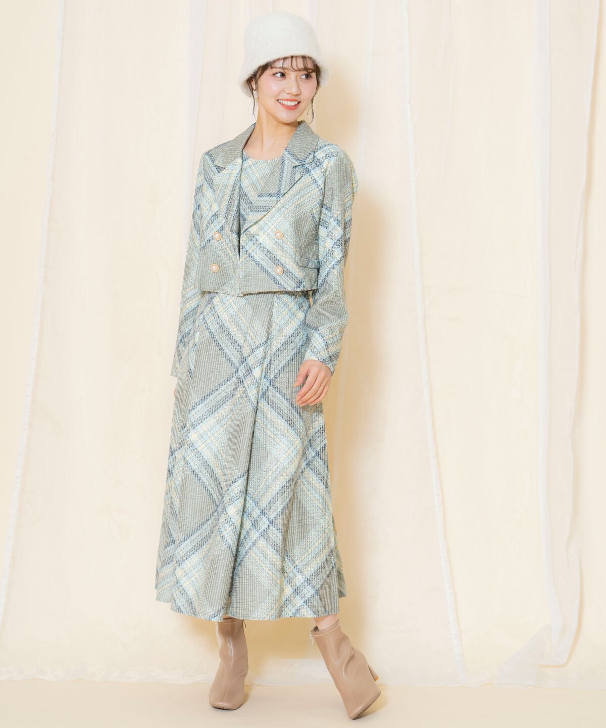 WILLSELECTION「ツイードチェックショートジャケット」|テーラードジャケット|