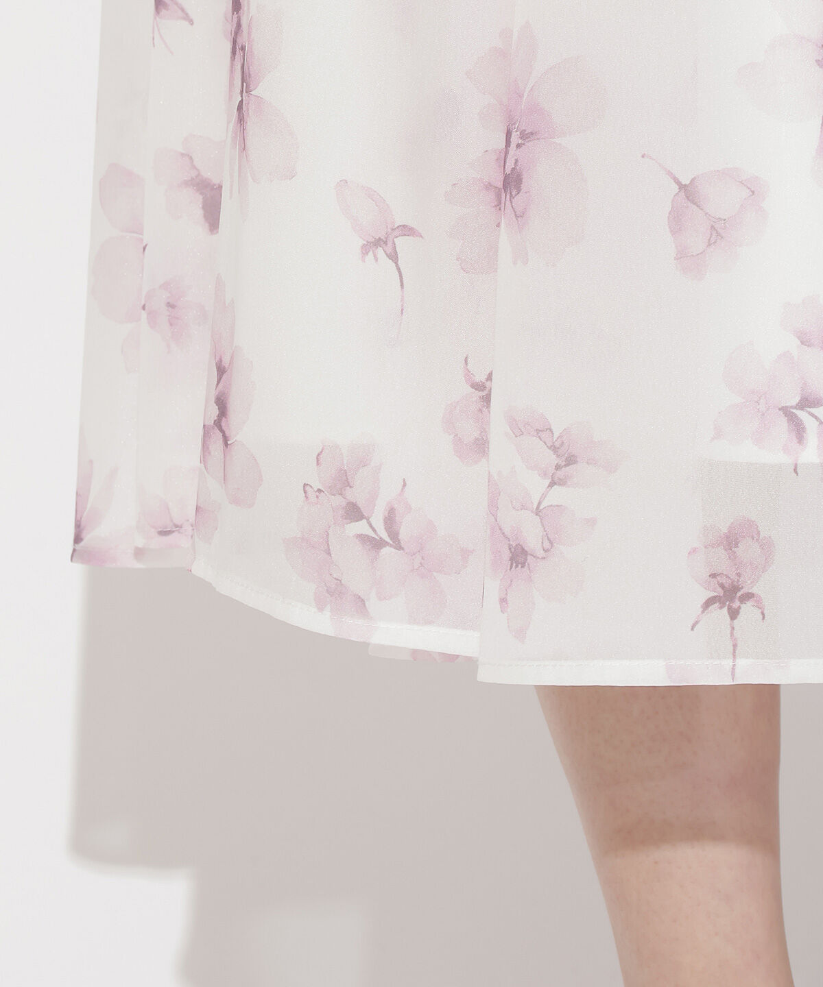 WILLSELECTION「ウォーターフラワープリントスカート」|フレア|