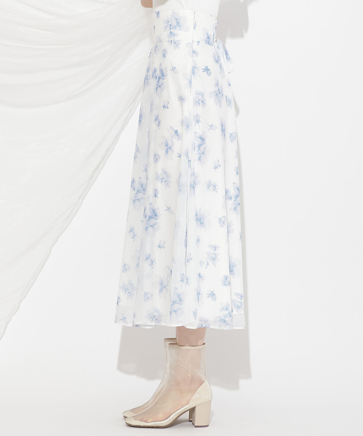 WILLSELECTION「ウォーターフラワープリントスカート」|フレア|