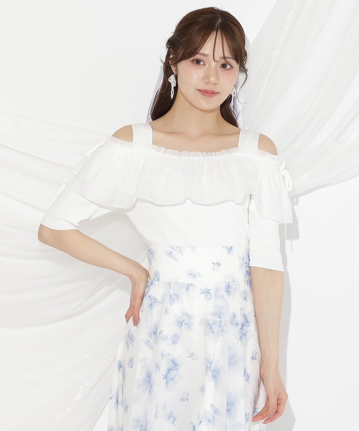 WILLSELECTION「シアーボリュームフリルニットプルオーバー」|ニット・セーター|