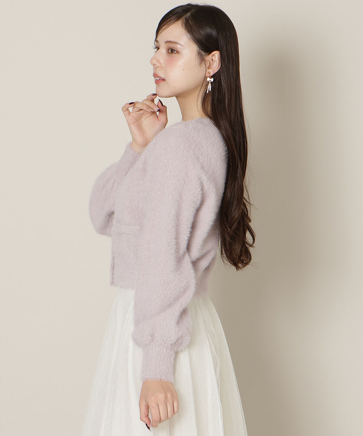 WILLSELECTION「リボンボタンフェザーカーディガン」|カーディガン|