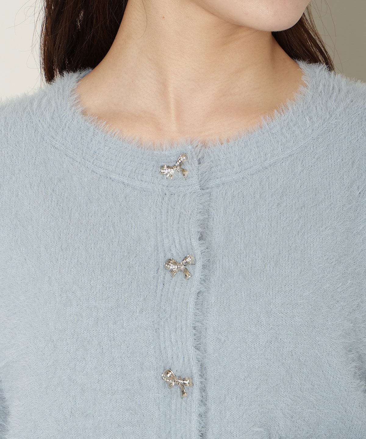 WILLSELECTION「リボンボタンフェザーカーディガン」|カーディガン|