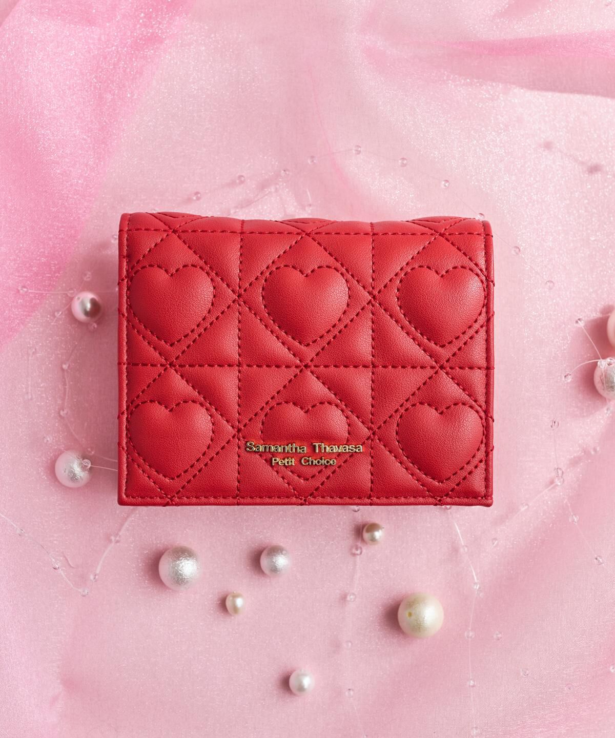 Samantha Thavasa Petit Choice「ハートキルト ミニ財布」|財布|レッド