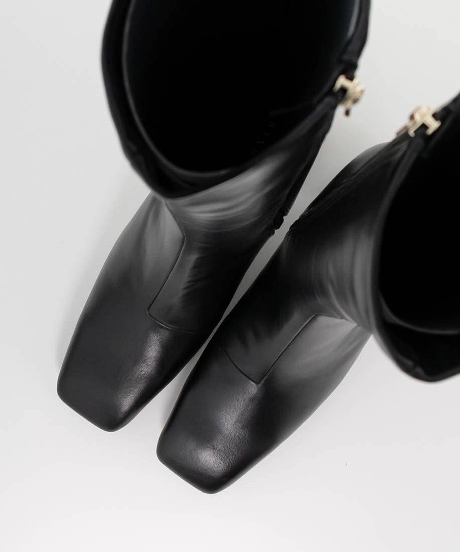  「晴雨兼用ソフトストレッチ WARM スクエアトゥロングブーツ」|ロングブーツ|