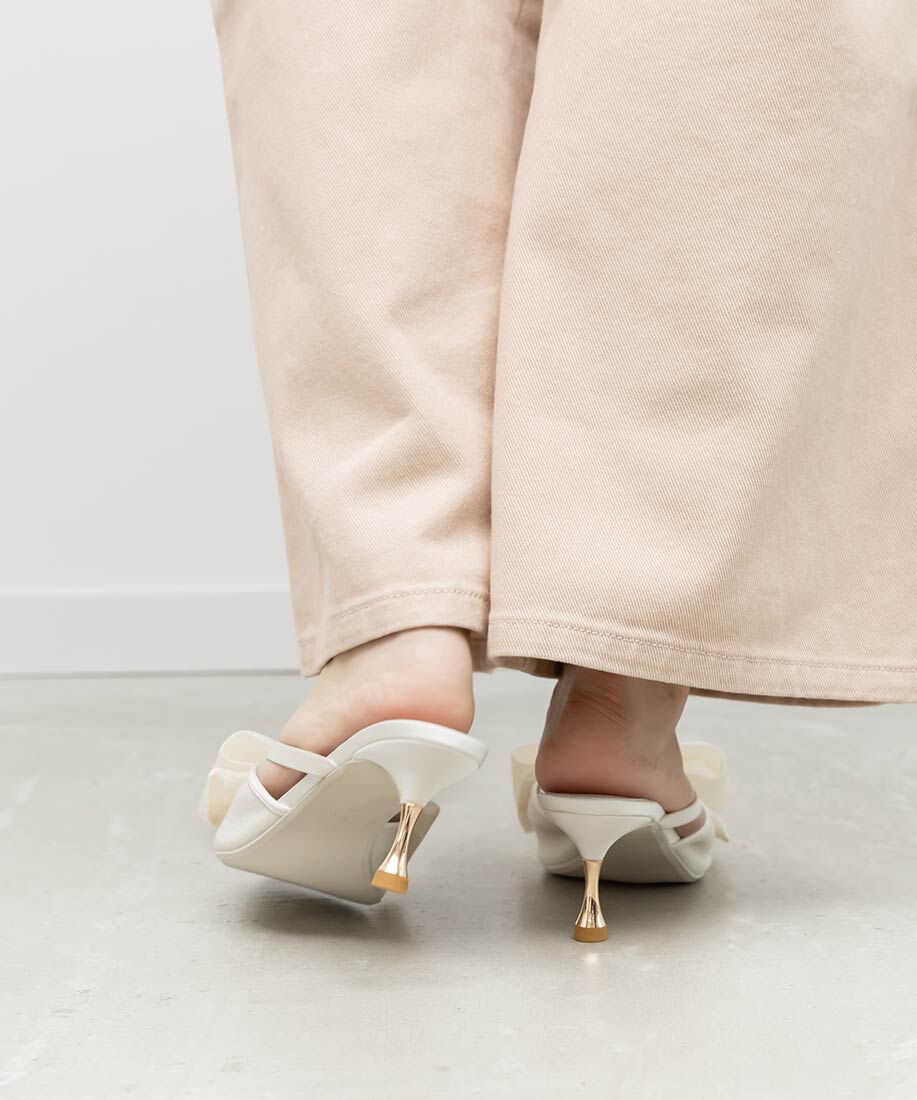  「シアーリボンミュールパンプス」|パンプス|