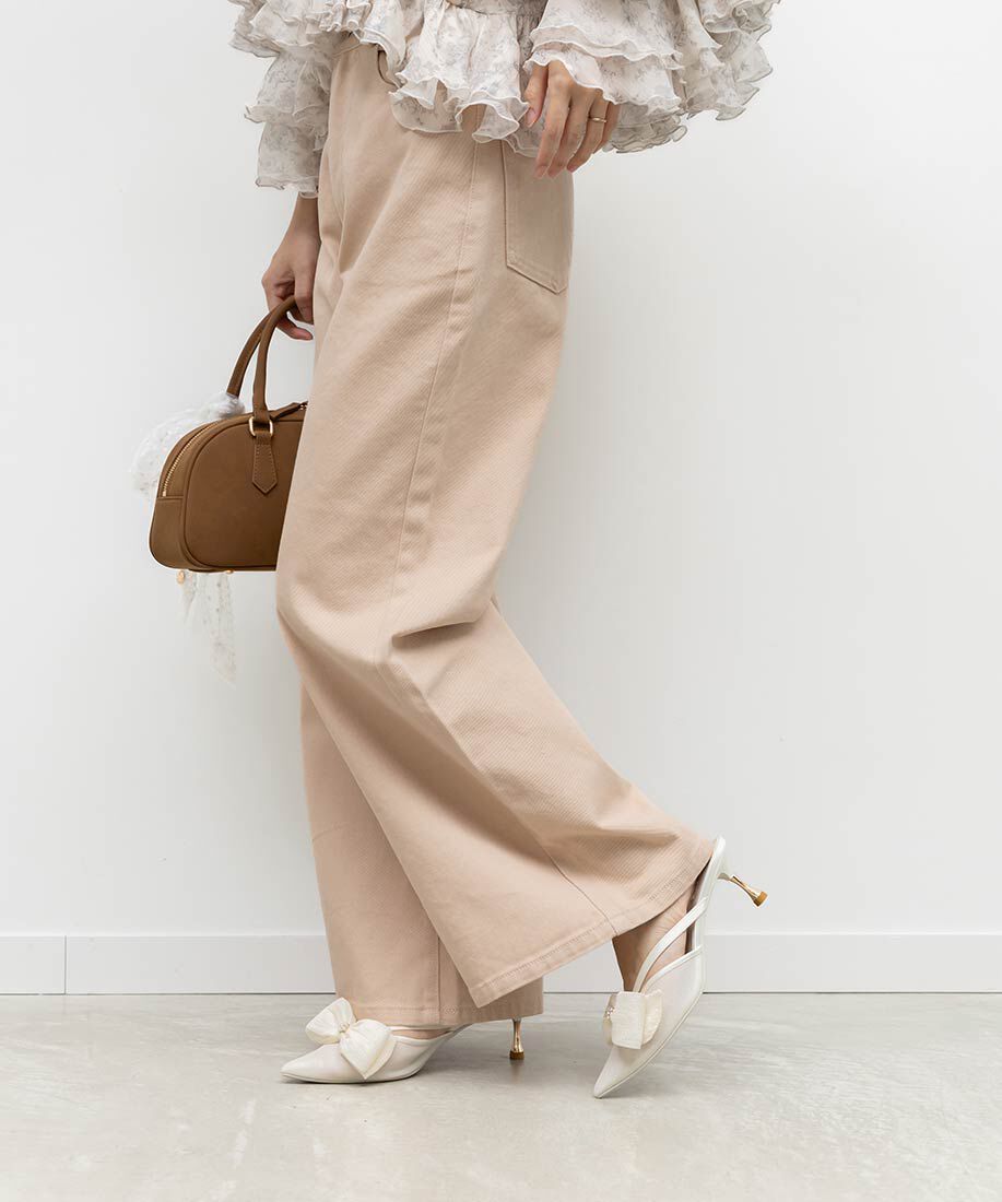  「シアーリボンミュールパンプス」|パンプス|