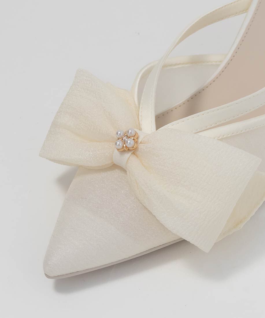  「シアーリボンミュールパンプス」|パンプス|