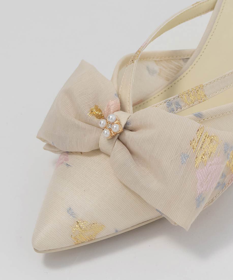  「シアーリボンミュールパンプス」|パンプス|