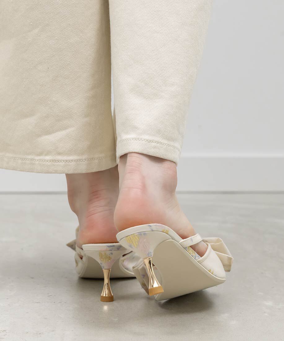  「シアーリボンミュールパンプス」|パンプス|