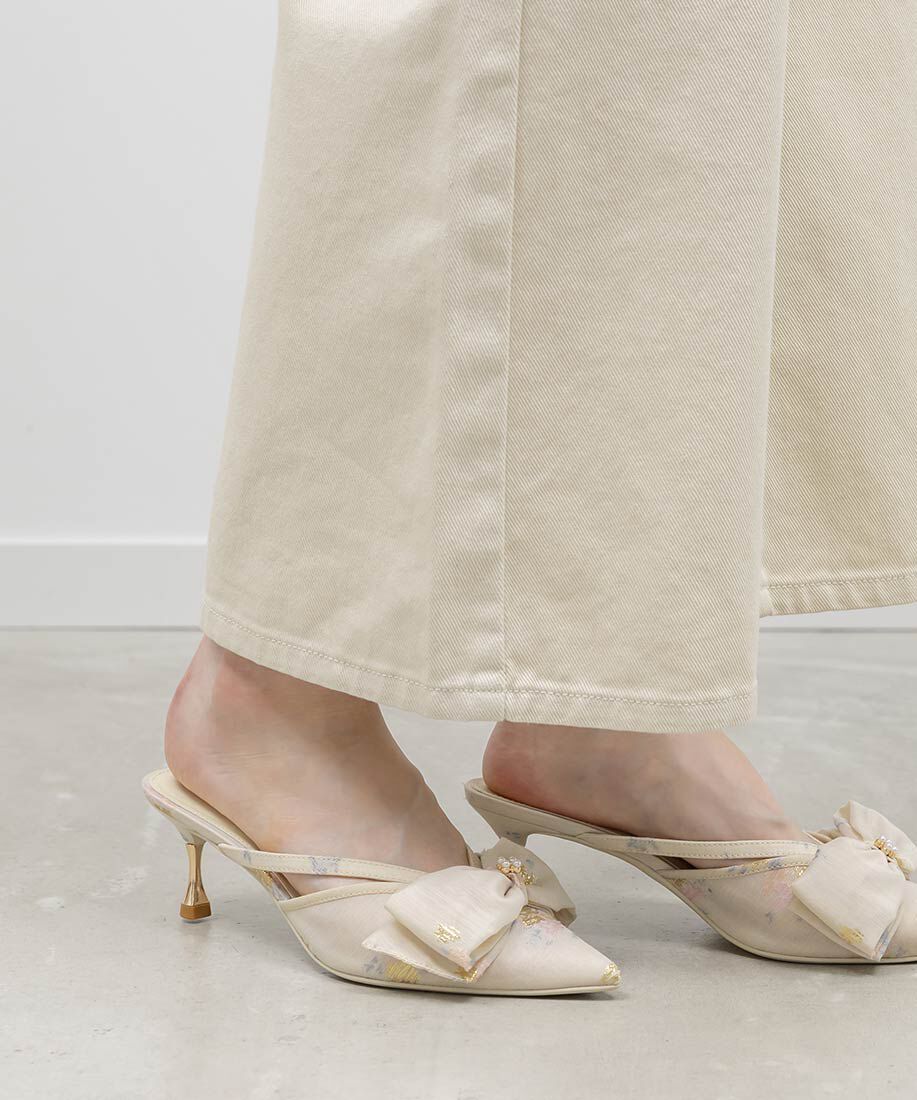  「シアーリボンミュールパンプス」|パンプス|