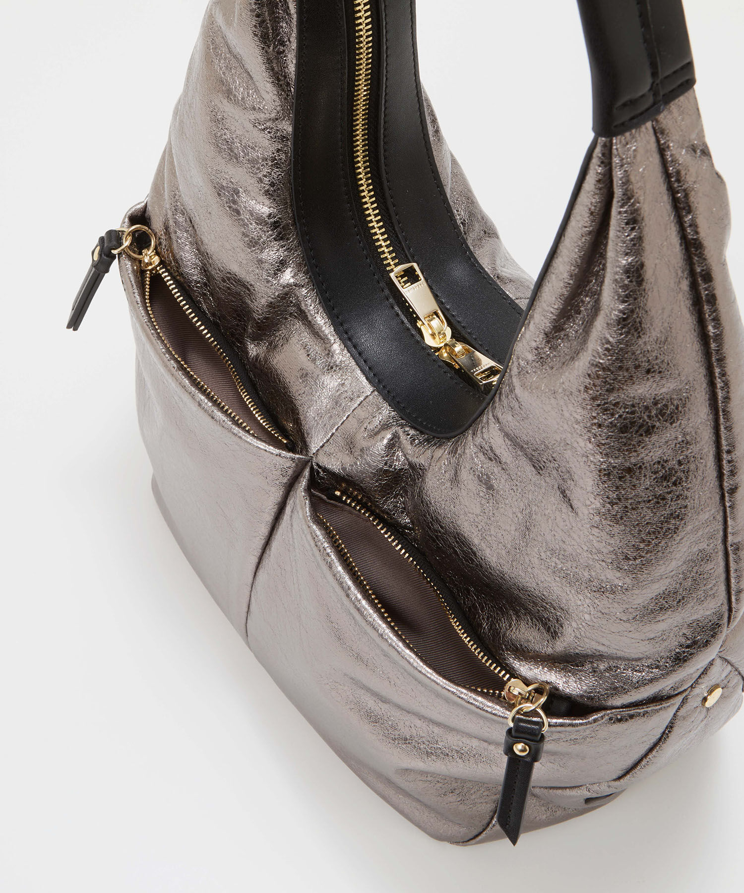 TOPKAPI TREASURE「【TREASURE TOPKAPI】メタリック ポケットデザイン ワンハンドル バッグ」|ハンドバッグ|