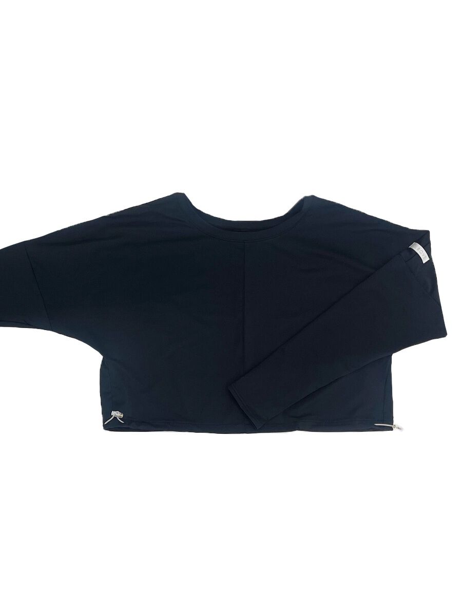 ALBOVE「【ECO BLUE】エコ素材ストレッチクロップド丈トップス」|スポーツ|ブラック