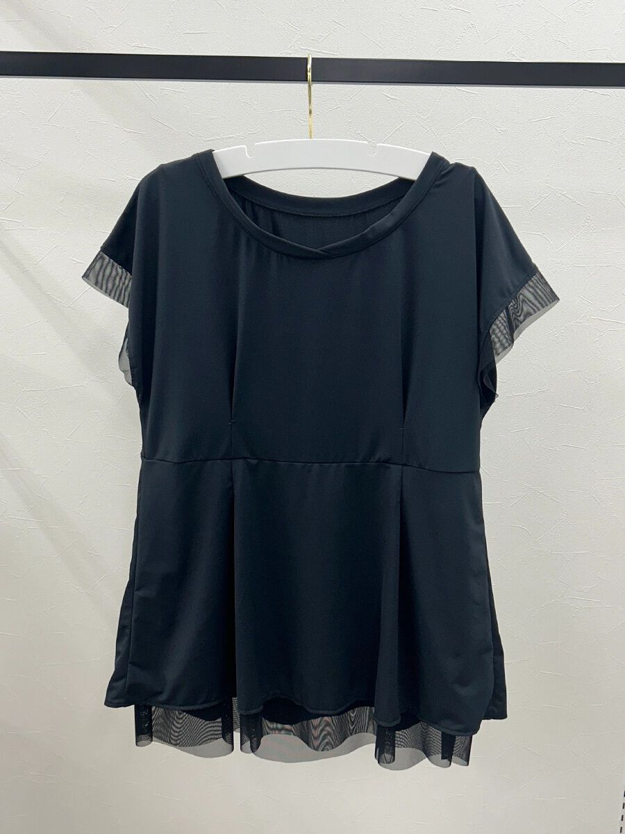 ALBOVE「UVカットタック入りメッシュフレアTシャツ」|スポーツ|