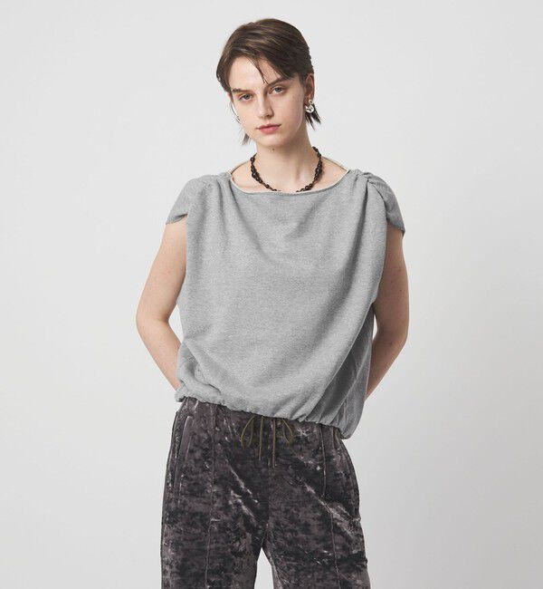 ASTRAET「＜ASTRAET＞ウラケ ボートネック ノースリーブカットソー」|スウェット・ジャージ|LT.GRAY