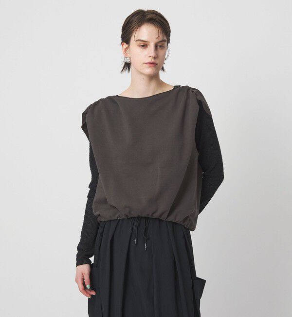 ASTRAET「＜ASTRAET＞ウラケ ボートネック ノースリーブカットソー」|スウェット・ジャージ|DK.GRAY