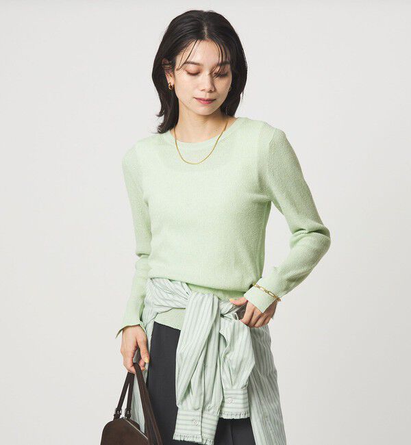UNITED ARROWS green label relaxing「リブ ニット クルーネック プルオーバー ウォッシャブル」|ニット・セーター|
