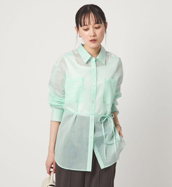 UNITED ARROWS green label relaxing「シアー ストライプ シャツ」|シャツ・ブラウス|