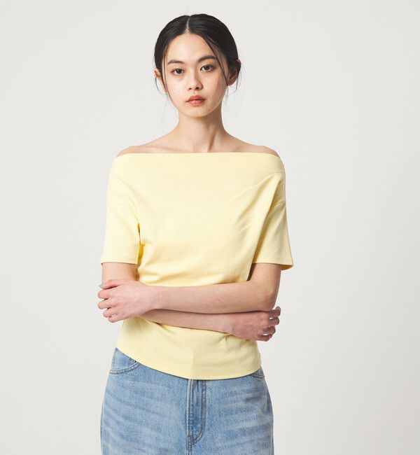 EMMEL REFINES「＜EMMEL REFINES＞EM ベアフライス オフショル トップス」|Tシャツ・カットソー|YELLOW