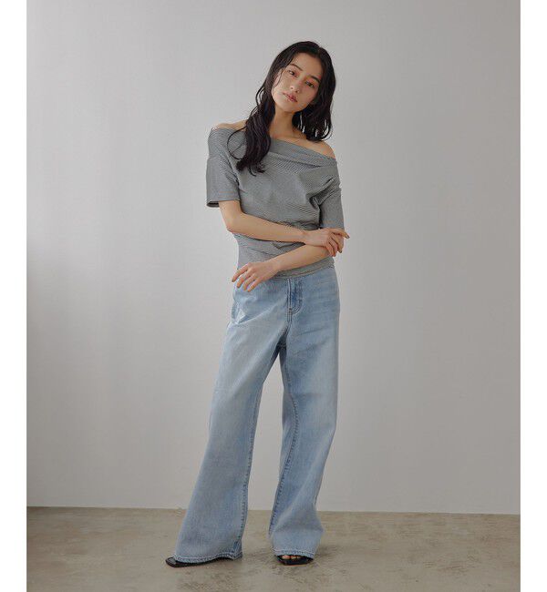 EMMEL REFINES「＜EMMEL REFINES＞EM ベアフライス オフショル トップス」|Tシャツ・カットソー|